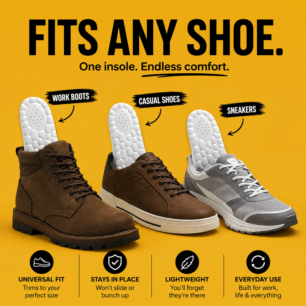 Xoratek 4D Comfort Insoles – Arch Support & Shock Absorption