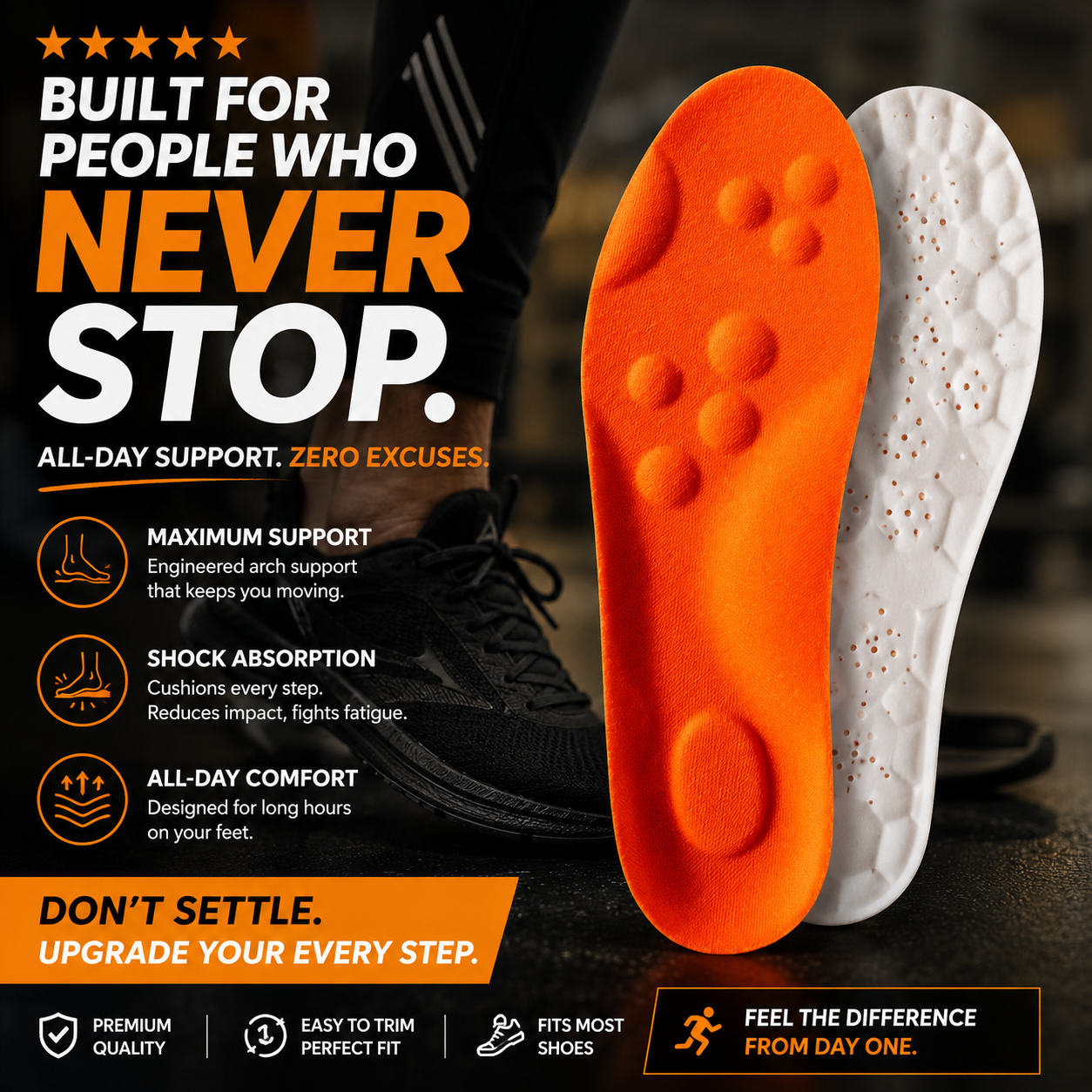 Xoratek 4D Comfort Insoles – Arch Support & Shock Absorption
